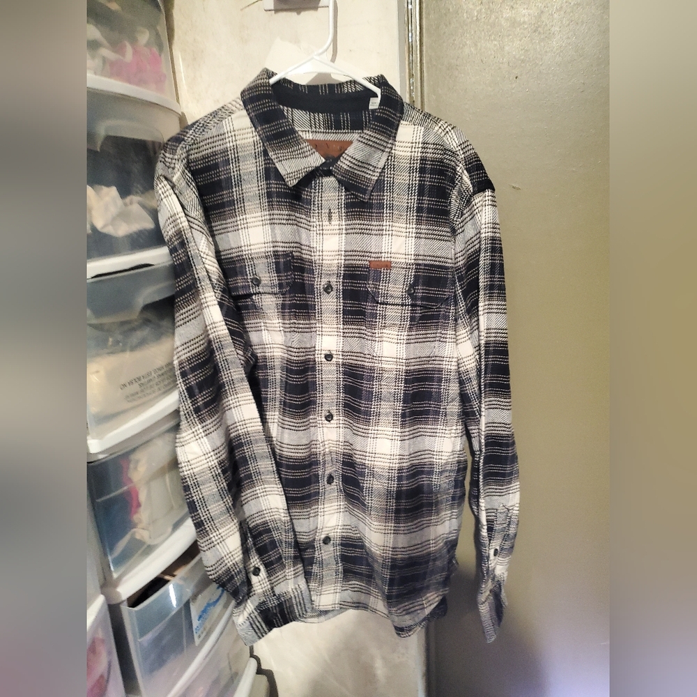 Men's Orvis Plaid Flannel Button Down Shirt XL
